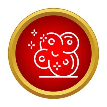 Red sparkling bubbles foam cleaning service icon Stock Illustration