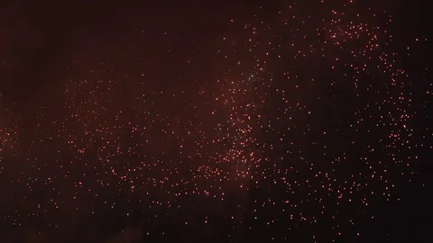 Red sparkling fireworks blinking Stock Footage 125133746