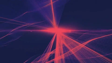 Red Sparkling Light Lines Animation Loop  Stock-Footage 224935195