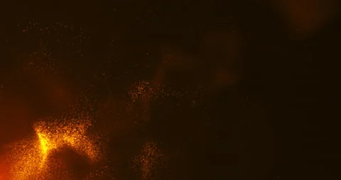 Red sparks blown away by the wind and smoke from a fire on a dark background 库存影片 239713008