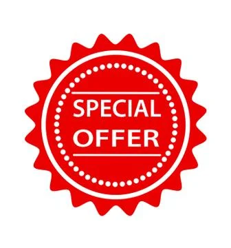 Red special offer tag design, stock vector illustration Stock Illustration