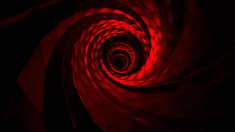 Red Spectacular Spiral Sci-Fi Tunnel Background VJ Loop l 4K Video stock 295878436