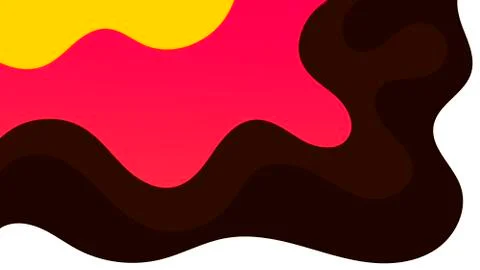 Red spectrum card with white frame and abstract wavy pattern. Vector paper ba Stock Illustration