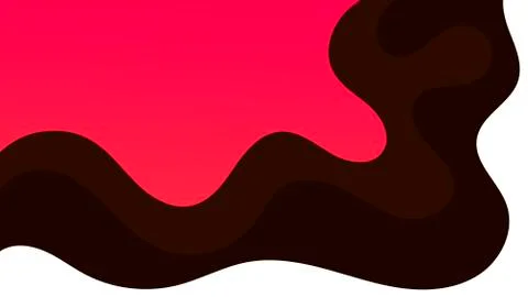 Red spectrum card with white frame and abstract wavy pattern. Vector paper ba Stock Illustration