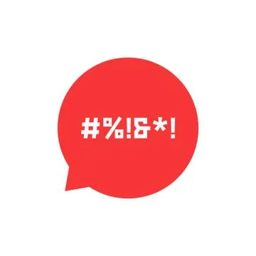 Red speech bubble with abstract swearing Stock Illustration