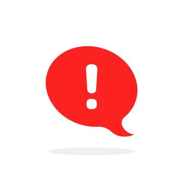 Red speech bubble like attention icon Stock Illustration