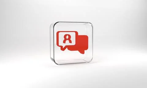 Red Speech bubble chat icon isolated on grey background. Message icon. Commun 스톡 일러스트