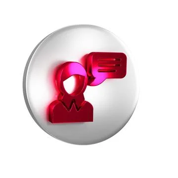 Red Speech bubble chat icon isolated on transparent background. Message ico.. Stock Illustration