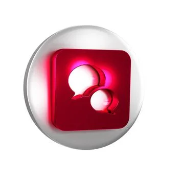 Red Speech bubble chat icon isolated on transparent background. Message ico.. Stock Illustration