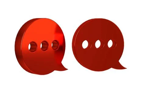 Red Speech bubble chat icon isolated on transparent background. Message ico.. Stock Illustration