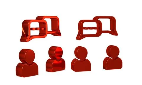 Red Speech bubble chat icon isolated on transparent background. Message ico.. Stock Illustration
