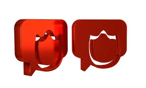 Red Speech bubble chat icon isolated on transparent background. Message ico.. Stock Illustration