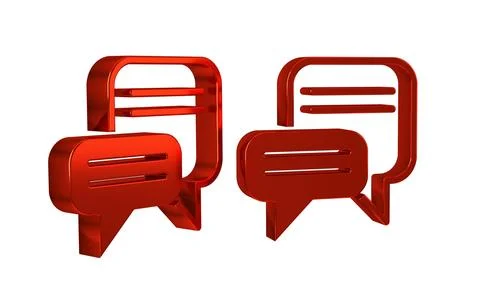 Red Speech bubble chat icon isolated on transparent background. Message ico.. Stock Illustration