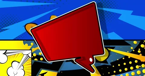 Red Speech Bubble on comic background Stock Footage 171493497