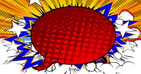Red speech bubble comic book background Stock Footage 271317568