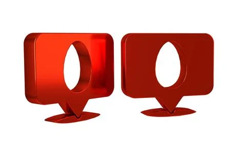 Red Speech bubble with easter egg icon isolated on transparent background. .. Illustrazione stock