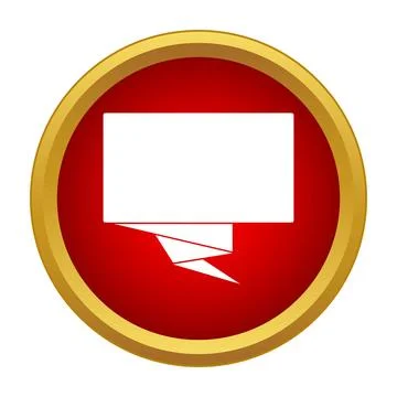 Red speech bubble with gold frame design Stock Illustration