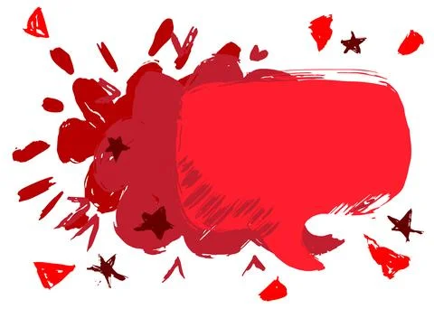 Red Speech Bubble Graffiti isolated on white Background. Urban painting sty.. Stock Illustration