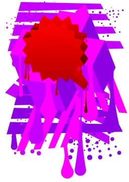 Red Speech Bubble Graffiti with purple elements isolated on white Backgroun.. イラスト素材