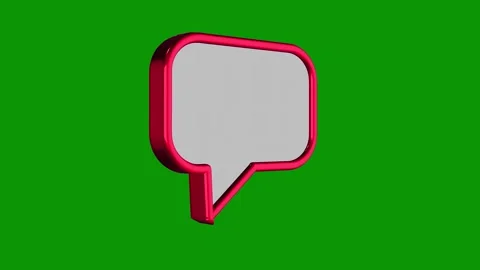 Red speech bubble green background object screen golf ball green screen animated Stock Footage 314065099