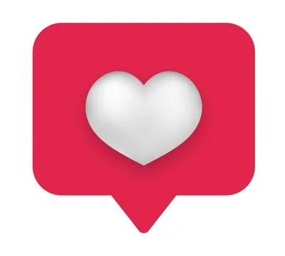 Red speech bubble with heart Stock Illustration
