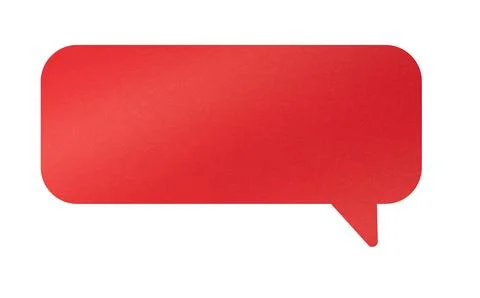 Red speech bubble isolated on white background. Modern communication symbol f Stock Photos