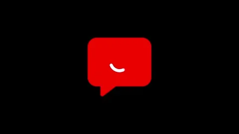 Red speech bubble loading animation loop on black background, dynamic chat .. 動画素材 341228884