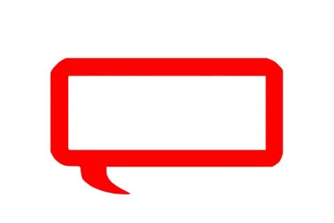 Red speech bubble. Stock Photos