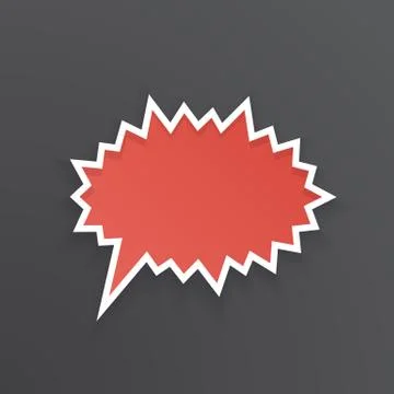 Red speech bubble for scream at prickly shape Stock Illustration