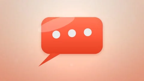 Red Speech Bubble with Typing Indicator Motion Graphics Animation Видео 347966285