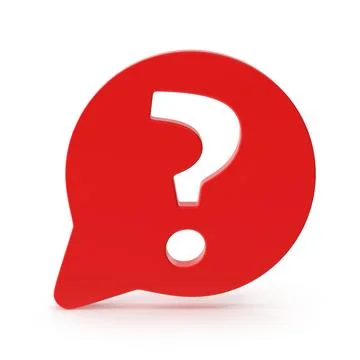 Red speech bubble with a white question mark Stock Illustration