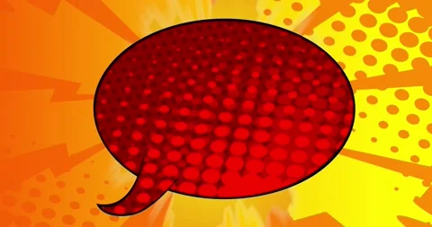 Red Speech Bubble on Yellow Backdrop Stock Footage 168303545