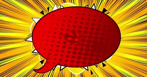 Red Speech Bubble on Yellow Background Stock Footage 167930407