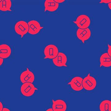 Red Speech bubbles with Question and Answer icon isolated seamless pattern on Illustrazione stock