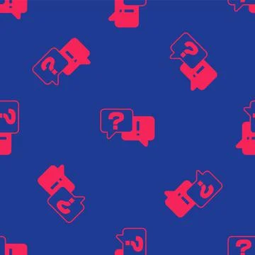 Red Speech bubbles with Question and Answer icon isolated seamless pattern on 스톡 일러스트