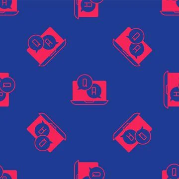Red Speech bubbles with Question and Answer icon isolated seamless pattern on Illustrazione stock