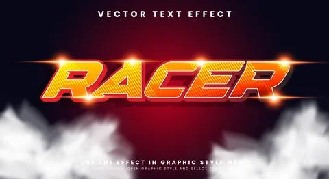 Red Speed Racer editable text effect Stock Illustration