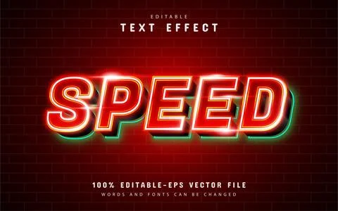 Red speed text effect Stock Illustration