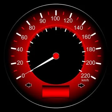 Red speedometer car, abstract technology Stock Illustration
