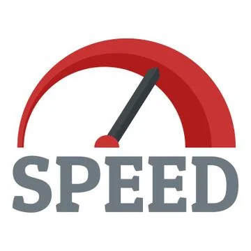 Red speedometer logo, flat style イラスト素材