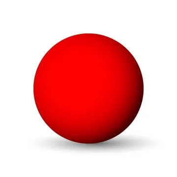 Red sphere, ball or orb. 3D vector object with dropped shadow on white Stock Illustration