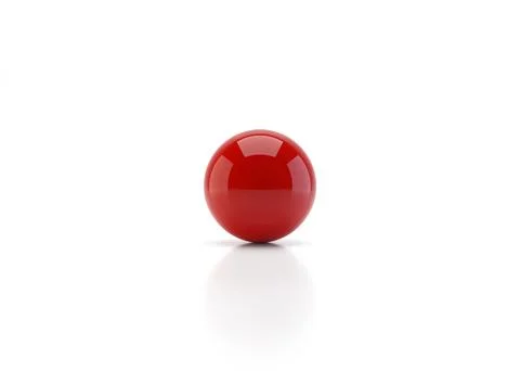 Red sphere with shadow on white background. 3d render Stock Illustration
