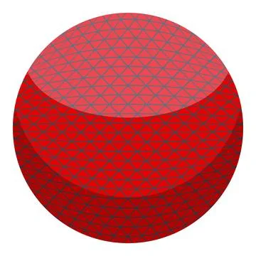 Red sphere showing intertwined triangles creating geometric design Stock Illustration