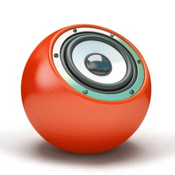 Red sphere speaker Illustrazione stock