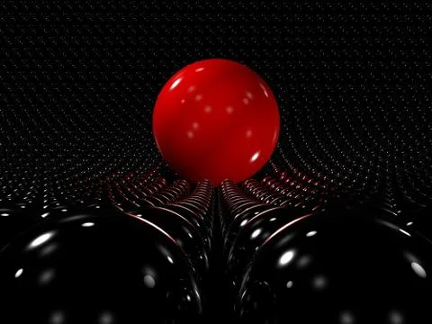 Red Sphere Standing Out Illustrazione stock