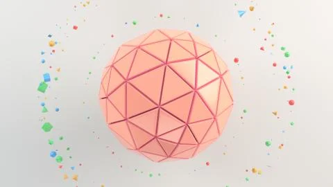 Red sphere on the white surface Stock Illustration