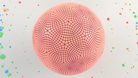 Red sphere on the white surface Stock Illustration