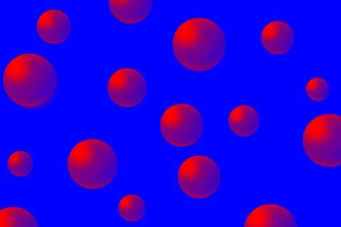 Red Spheres on Blue Background Stock Illustration