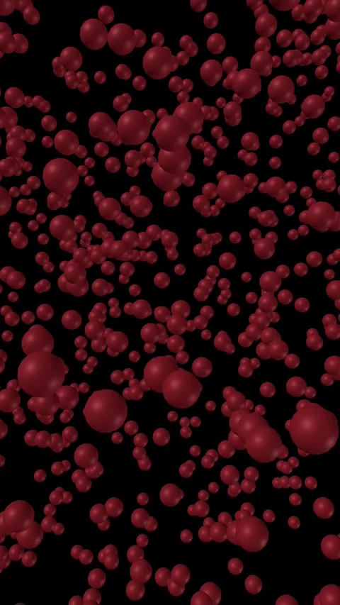 Red Spherical Particles Moving in a Kinetic Physics Simulation Stock Footage 328138030