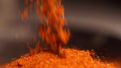 Red spice pour 06 Stock Footage 127423894